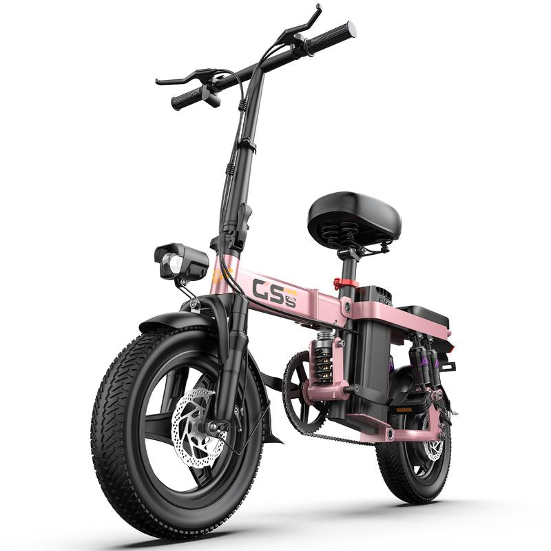 Folding Electric Bike for Adults, 14-Inch Tires, Top Speed of 19 MPH, 48V 15Ah Removable Battery E-Bike