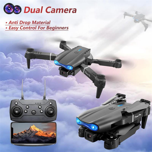 2025 NEW the E88 Dualcamera Drone with Two Batteries Foldable Drone with Camera for Adults/Kids Fly Stably Wifi FPV Black