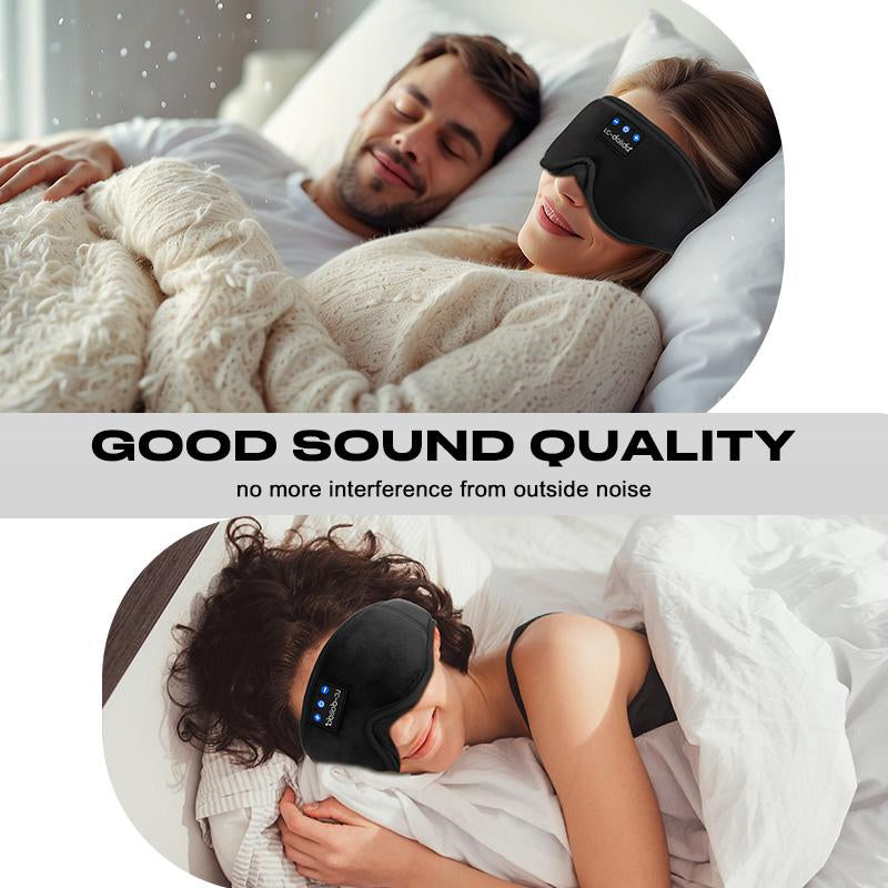 Lc-Dolida 3D Bluetooth Sleep Mask with Headphones, Wireless Music Sleep Headband Eye Mask for Side Sleepers,Sleeping Comfortable Black-3D Relaxation Light Blockin Travel