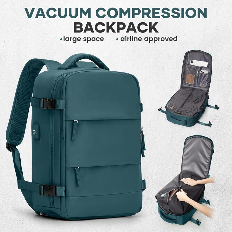 Vacuum Compression Backpack Carry on Travel Backpack for Women Men Airport Backpack Airplane Laptop Backpack Vacuum Travel Bag
