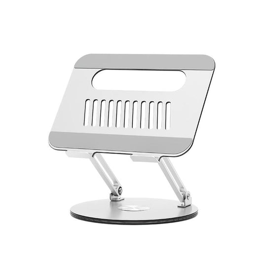 【MUNBYN 360° Rotating Laptop Stand】Adjustable Foldable Aluminum Laptop Stand, 2-In-1 Multifunctional Laptop Stand Hub for Gaming Laptop & Mobile Stand,Gray