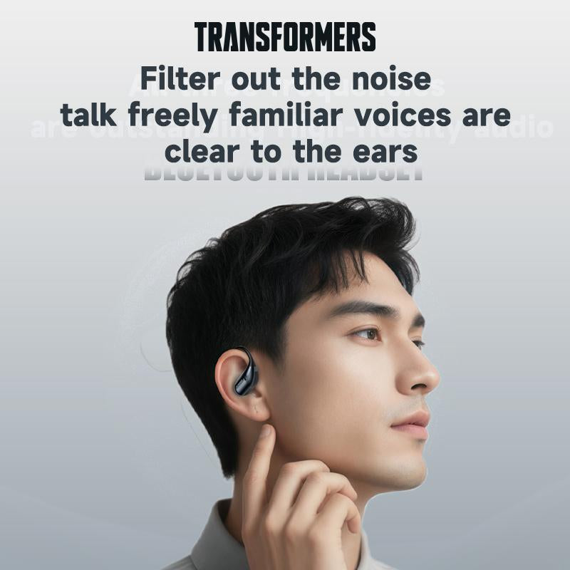 Transformers T68 OWS Smart Voice Assistant Headset, Dynamic Stereo Sound Earbuds with ENC Call Noise Canceling Mic with Touch Control
