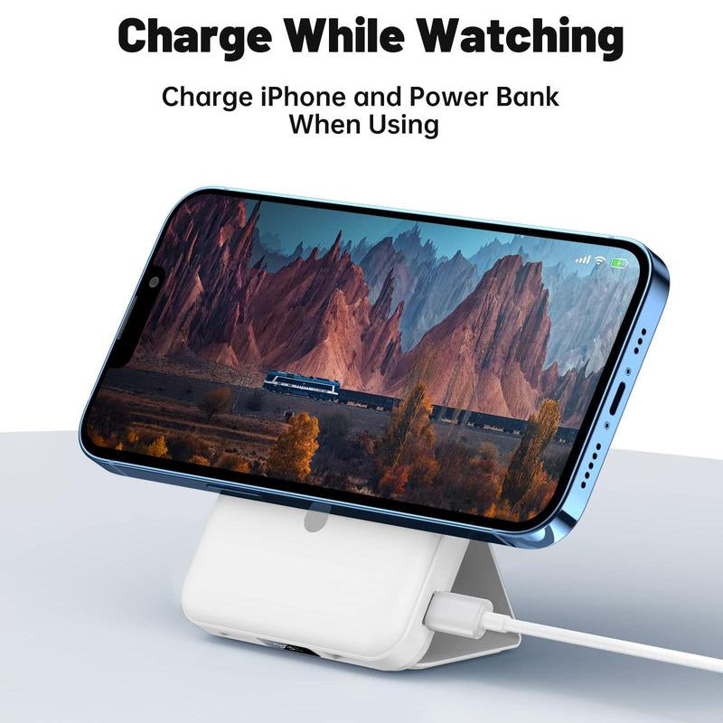 10000Mah Magnetic Wireless Power Bank with Phone Holder, 22.5W PD Fast Charging Portable Charger, Power Bank for for Iphone 15/14/13/Pro/Mini/Pro Max Power Magnetic Power