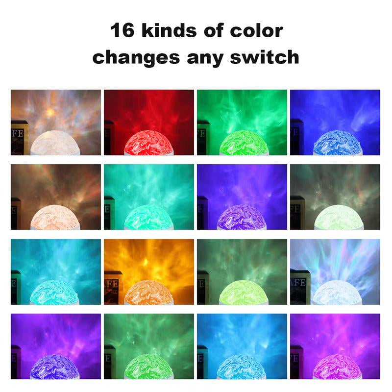 2 Scene - Ocean Wave & 3D Water Ripple Projector Light – 16-Color round Lamp with Control, Relaxation & Romantic Night Ambience.