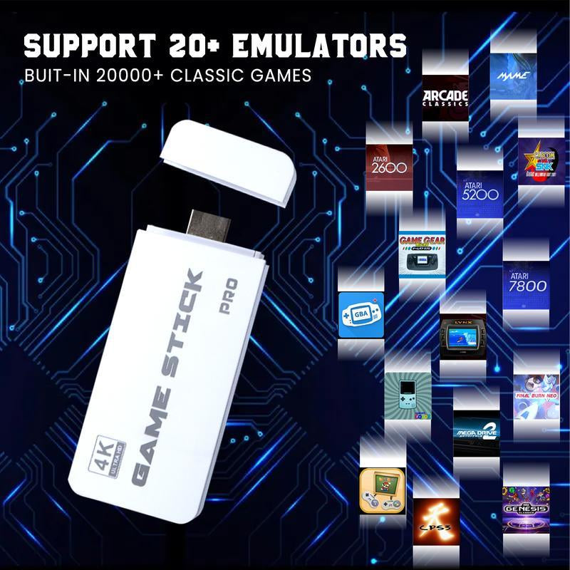 【Plug and Play】Cooinut 20,000+ Retro Gamestick,Plug and Play Videogameconsoles with 2.4G Wireless Controllers,4K Hdml Output.Usb Gaming. Premium Competitive Dual Controllers.Gifts for Friend,Family
