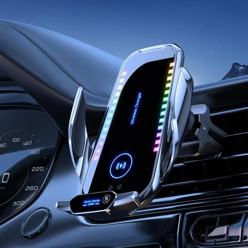 Wireless Charging Ambient Light Car Mount Air Vent Phone Holder Car Dashboard Mount Car Accessories Universal