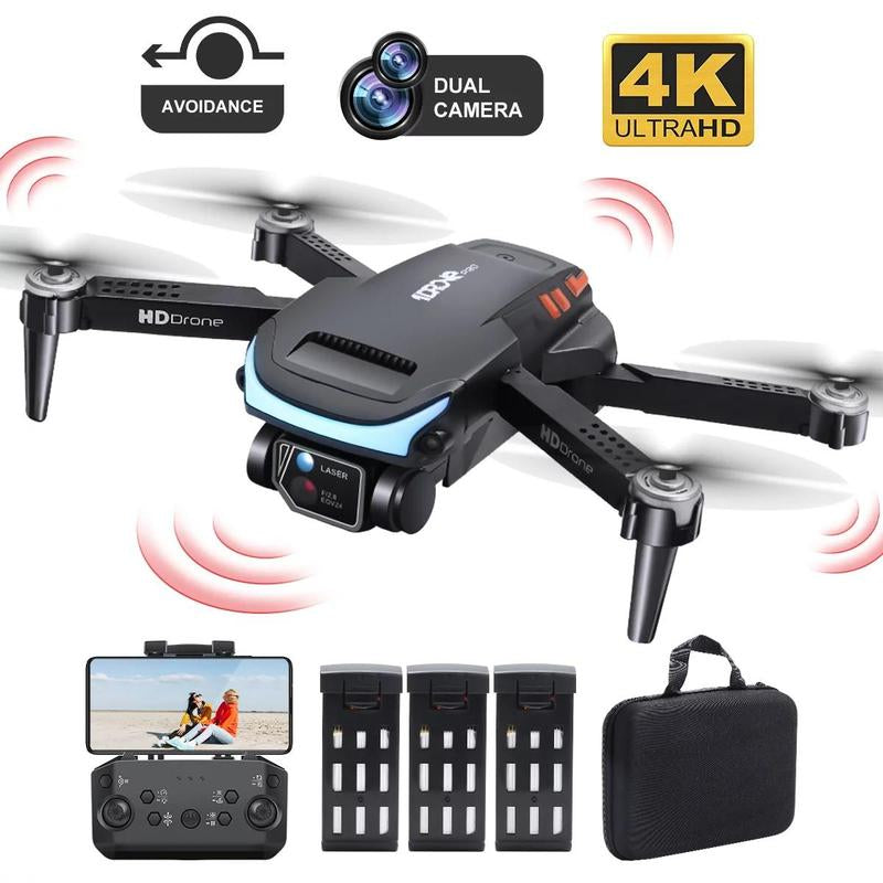 D94 Drone with HD Dual Camera, RC Quadcopter Drone with Light, Avoiding Obstacles, Headless Mode, 3 Batteries Accessories Remote Electronic Device