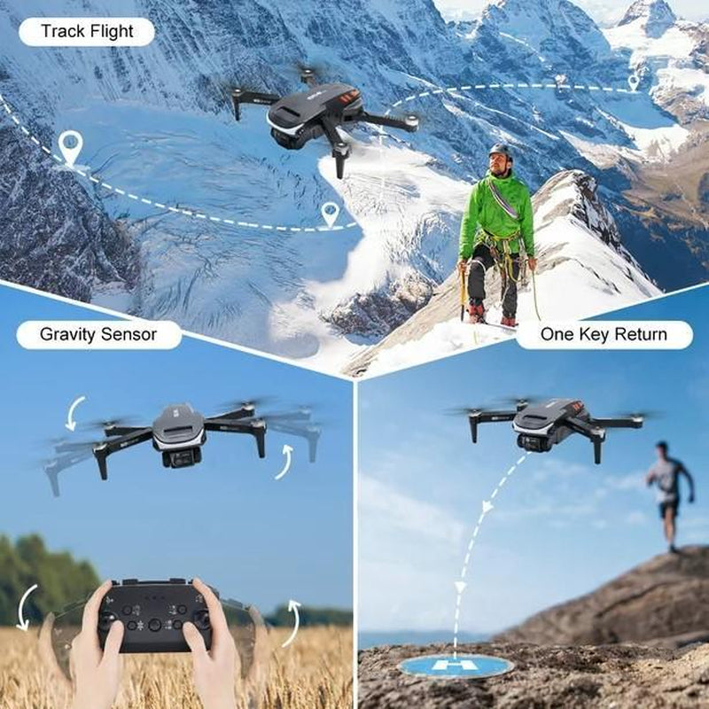 D94 Drone with HD Dual Camera, RC Quadcopter Drone with Light, Avoiding Obstacles, Headless Mode, 3 Batteries Accessories Remote Electronic Device
