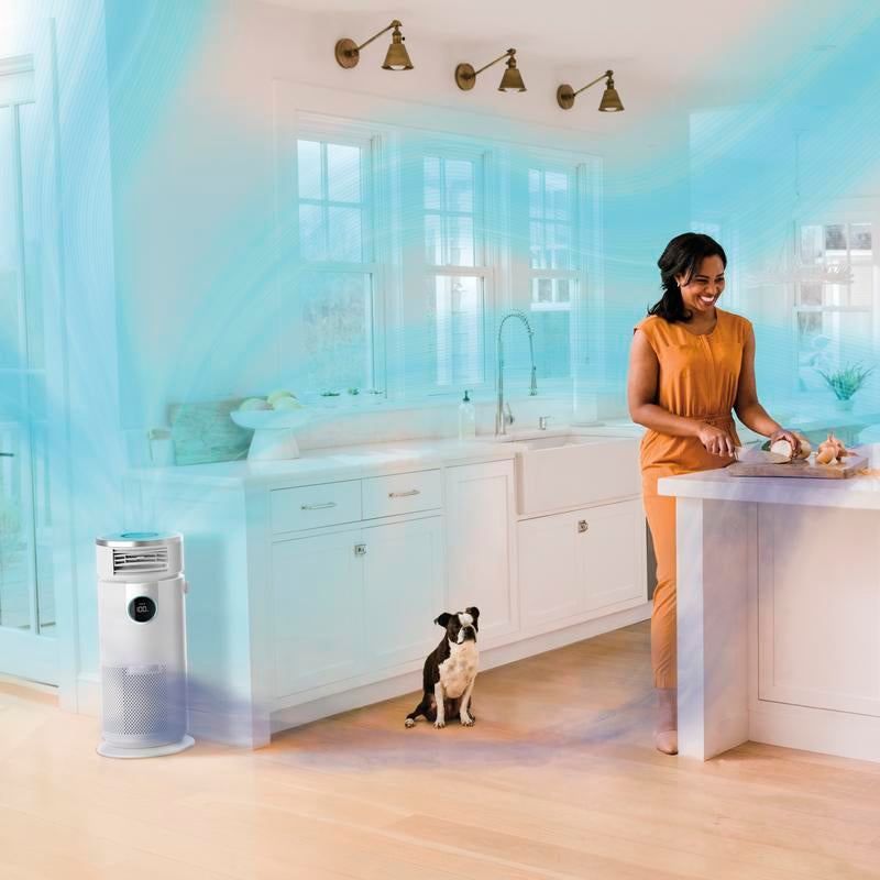 Shark 3-In-1 Air Purifier, Heater & Fan with Nanoseal HEPA, Cleansense IQ, Odor Lock, for 500 Sq. Ft, White, HC455