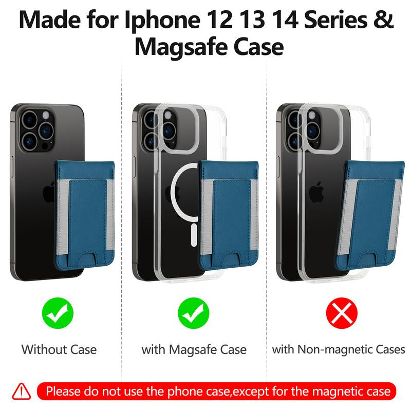 Magsafe Wallet, for Iphone 16/15/14 Pro Max/14 Pro/14/14 Plus/13/12 Promax Series, 9 Cards Holder, Vegan Leather, Electronics Accessories Cellphone Smartphone Black Metallic