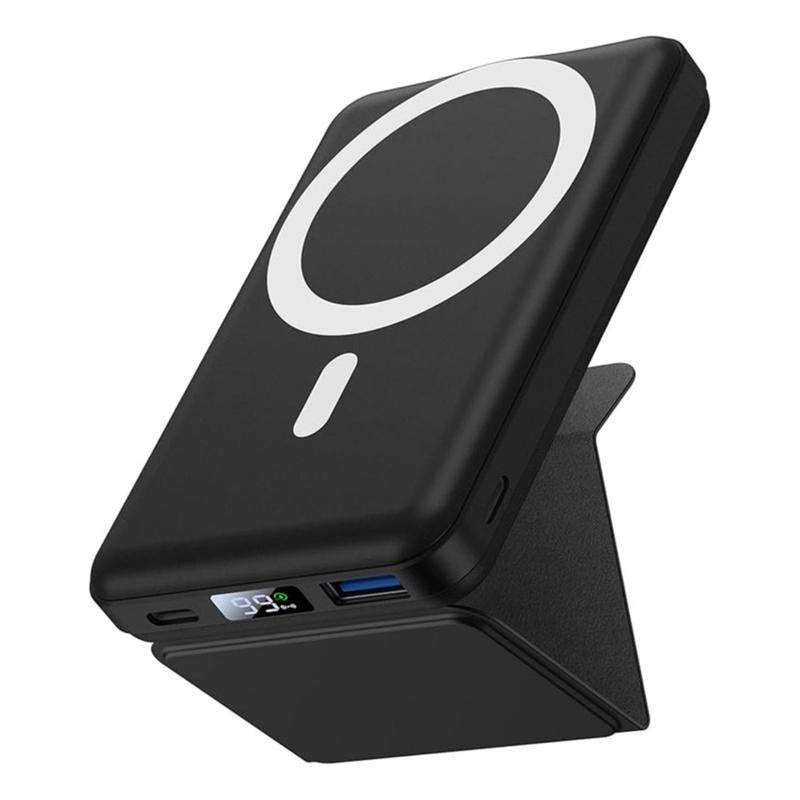 Magnetic Battery ,Magnetic Power Bank , 10000 Mah Power Bank with Folding Stand with USB-C Cable LED Display, Magnetic Power Bank 22.5W PD Fast Charging for Iphone D013