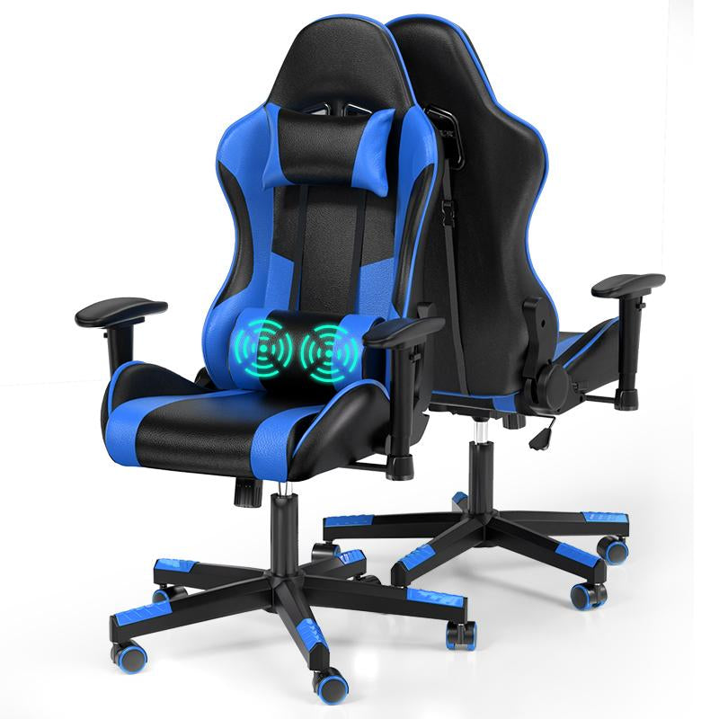 Gaming Chair Computer Chair with Leg Lumbar Support,Height Adjustable Gaming Chair with 360°Swivel Seat,Headrest for Office or Gaming,Ergonomic Design