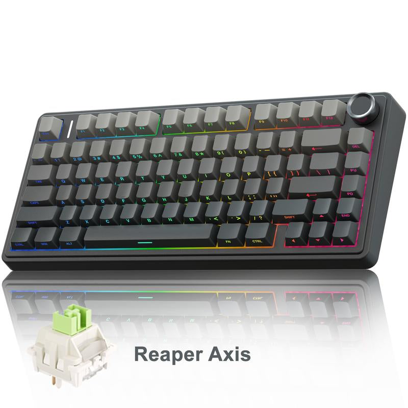 AULA F75 Pro Wireless Mechanical Gaming Keyboard RGB Rainbow Backlit Tri-Mode 2.4G USB-C Bluetooth Hot Swappable Gaming Keyboard for Gamers Gaming PC Accessories Gasket Custom Creamy Keyboard