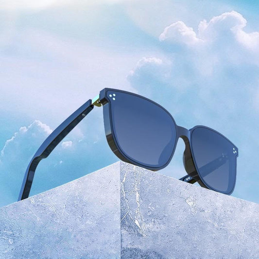 Smart Glasses, Polarized Sunglasses with Bluetooth Speaker for Listening to Music, Driving Voice Navigation, Sports/Outdoor UV Protection and Voice Control, Unisex (Grey Lenses)