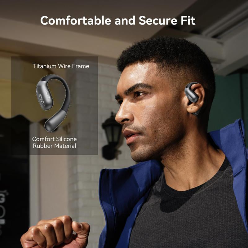 MINISO X28 OWS Translation Open Ear Wireless Bluetooth Earbuds Support 135 Languages Real Time Bluetooth Translation HIFI Sound Quality Sports Headphones IPX5 Waterproof with Microphone