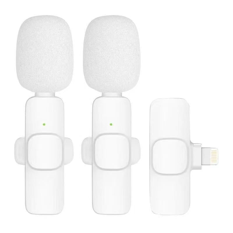 2 Pcs Wireless Lavalier Microphones for Iphone, Android, Ipad - Mini Wireless Clip-On Microphones Crystal Clear Sound Quality for Recording, Live Streaming,Vlog Audio Lightning Usb Port Smartphone Lapel Microphone