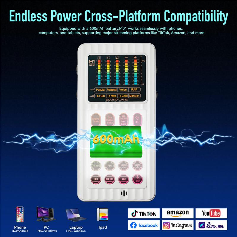 Hicall M01 Portable MIXER | Dual DSP Chips, Ultra-Clear Sound Quality, Intelligent Noise Reduction | 6 Voice Effects | Perfect for Outdoor Live Broadcasts, Travel Vlogs and Short Videos#Outdoorfun