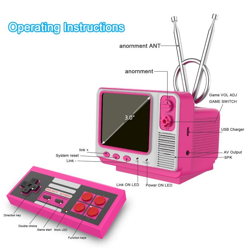 Retro Video Games Console GV300S Mini TV Style 308 Video Games Player with Handheld Gamepad