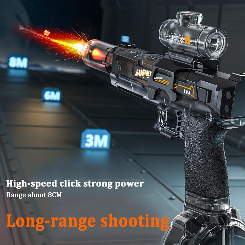 2025 New Automatic Electric Water Blaster Highcapacity Squirt Water Blaster Pool Accessories with Extra Long Range&Lights for Adults & Kids, Child Christmas Gift Outdoorfun Portable Durable