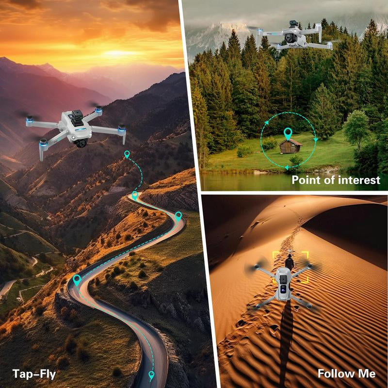 2025 NEW GPS Drone with 4K UHD EIS Camera, 5G Wifi FPV RC Quadcopter with Brushless Motors, Optical Flow Positioning, Obstacle Avoidance, Auto Return