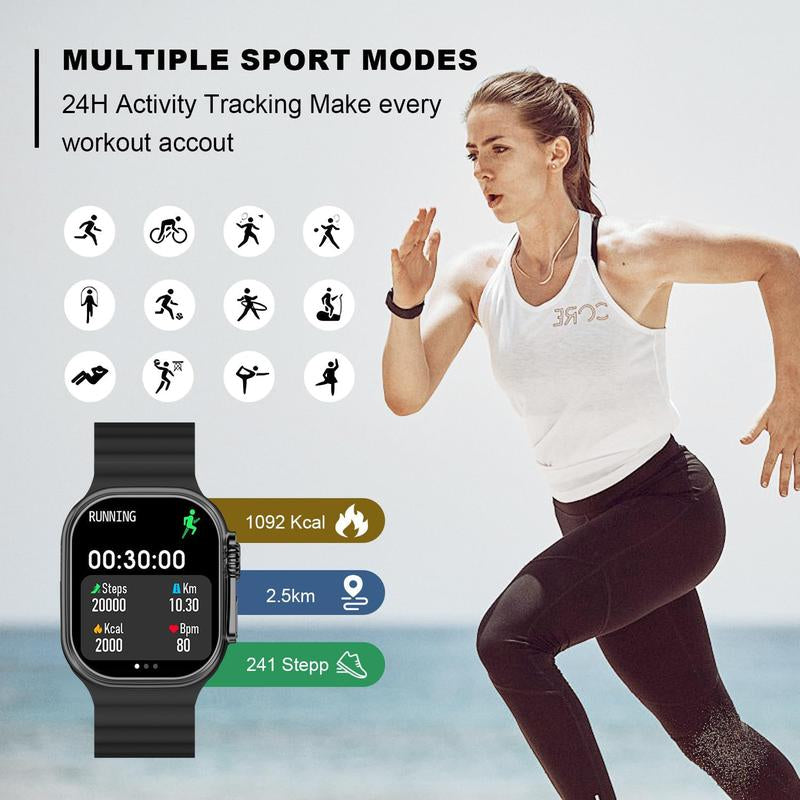 2025 New Multifunctional Men Women'S Smartwatch, 2.2-Inch Smart Watch with Answer/Make Calls/100+ Sports Modes/Message Reminder, IP67 Waterproof Smart Watch for Android Iphone Devices, Fitness Watch, Fall Gift