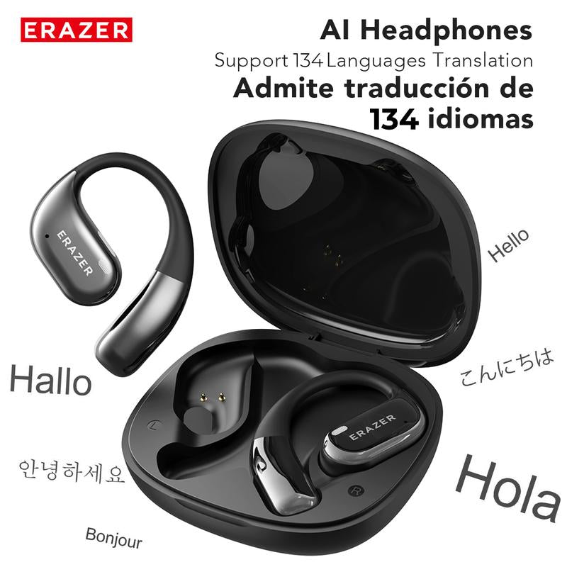 ERAZER X11 AI Translation Earbuds with APP Support 134 Languages OWS Open Ear Chargeable Headphones Wireless Bluetooth 5.4,HD Mic,Waterproof Design & Low Latency