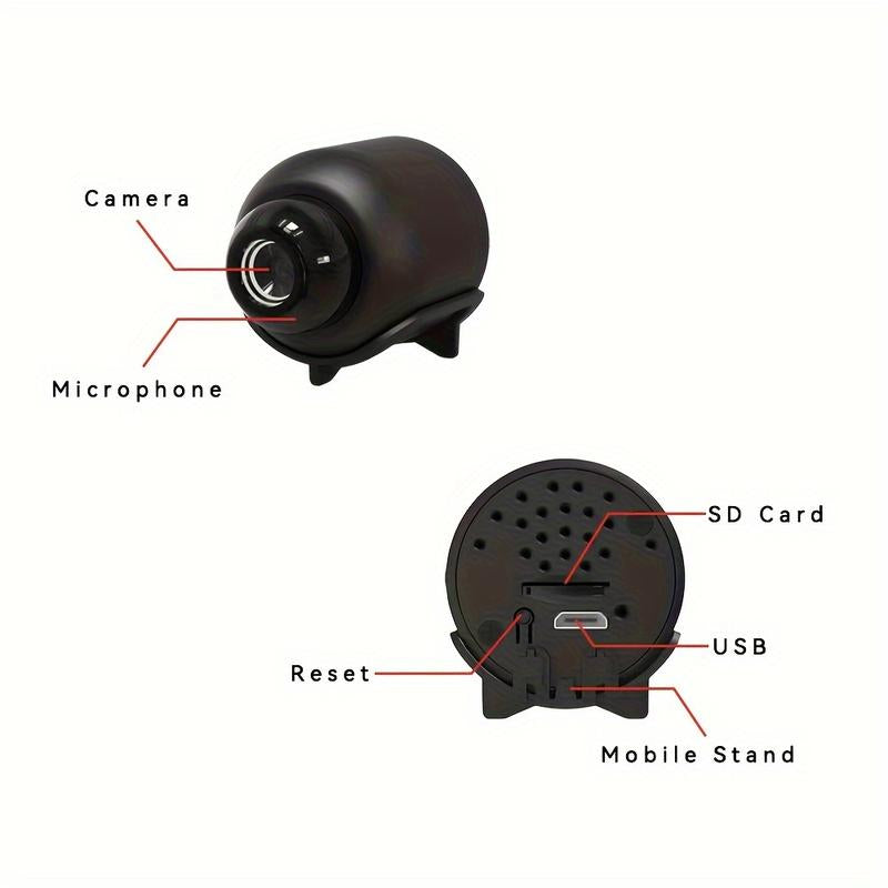 1Pc X5 Wireless Security Camera, 720P Indoor Home Surveillance, USB Powered, Wi-Fi Enabled, App Control, Motion Detection, Night Vision, Live Streaming, Loop Recording, Portable Baby/Pet/Babysitter Monitor