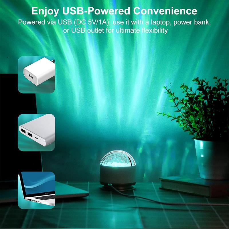 2 Scene - Ocean Wave & 3D Water Ripple Projector Light – 16-Color round Lamp with Control, Relaxation & Romantic Night Ambience.