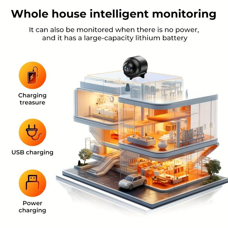 1Pc X5 Wireless Security Camera, 720P Indoor Home Surveillance, USB Powered, Wi-Fi Enabled, App Control, Motion Detection, Night Vision, Live Streaming, Loop Recording, Portable Baby/Pet/Babysitter Monitor