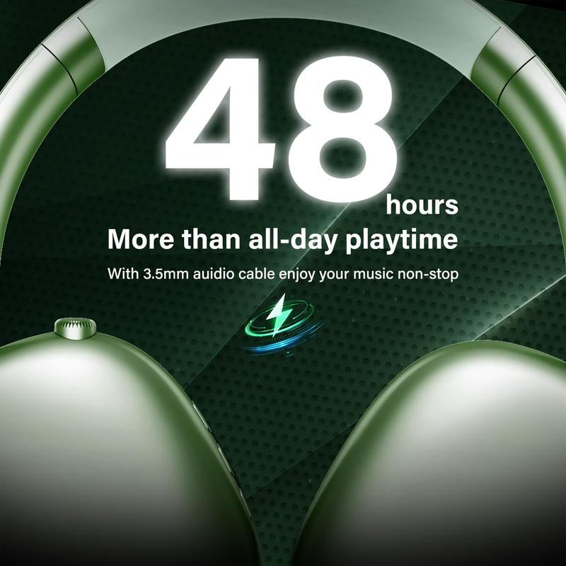 Y01 Bluetooth 5.3 Over-Ear Headphones, Noise Reduction, Hi-Res Audio, 48H Playtime, Foldable, Soft Earpads, with Mic for Ios/Android/Pc