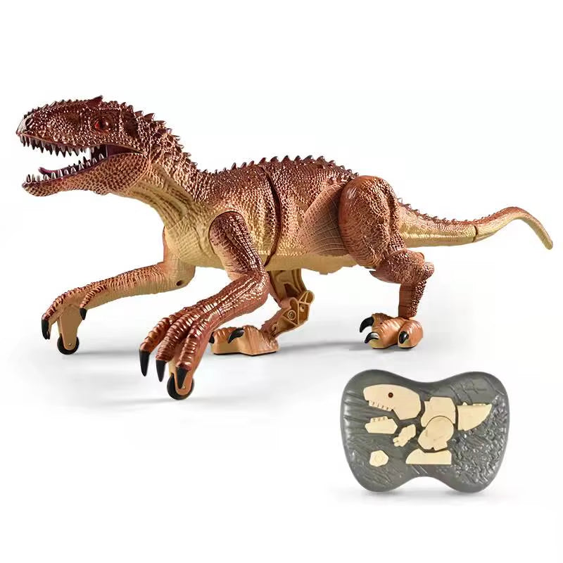 Remote Control Dinosaur Toys Kids RC Electric Walking Jurassic Dinosaur Simulation Velociraptor Toy with LED Light and Roaring
