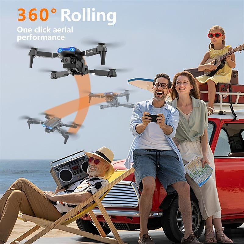 2025 NEW the E88 Dualcamera Drone with Two Batteries Foldable Drone with Camera for Adults/Kids Fly Stably Wifi FPV Black