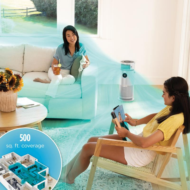 Shark 3-In-1 Air Purifier, Heater & Fan with Nanoseal HEPA, Cleansense IQ, Odor Lock, for 500 Sq. Ft, White, HC455