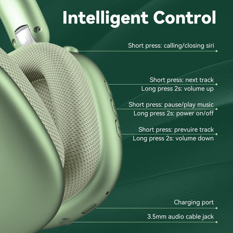 Y01 Bluetooth 5.3 Over-Ear Headphones, Noise Reduction, Hi-Res Audio, 48H Playtime, Foldable, Soft Earpads, with Mic for Ios/Android/Pc