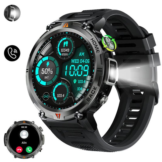 Smartwatch KE3 with 3ATM Waterproof & Muilt-Sport Modes LED Flashlight Wireless Make&Answer Calls Info Reminder 1.45 Inch TFT Wearable Devices with DIY Watch Faces