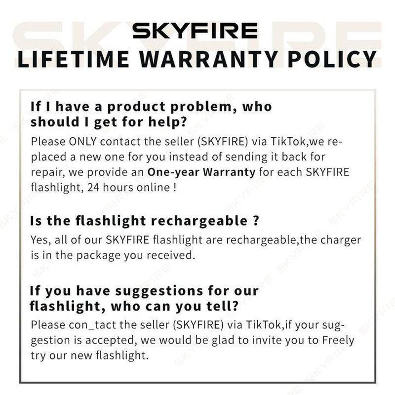 SKYFIRE Flashlight Cylinder,Versatile,Zoomable, Compact and Portable, Suitable for Home Use, Exploration, Mountaineering and Patrolling