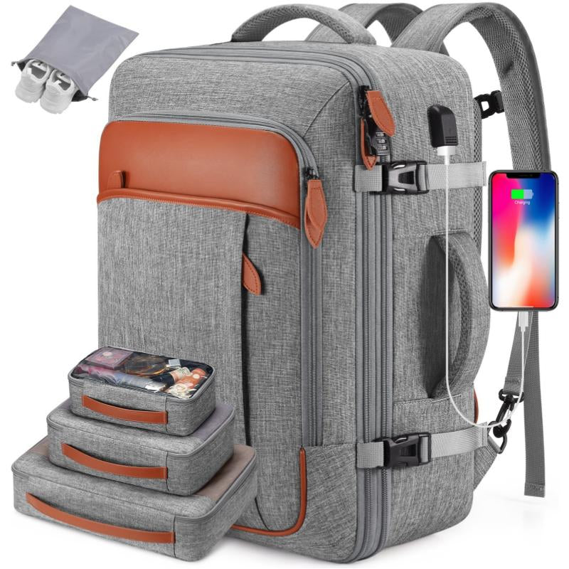 Miusse 40L 42L Travel Backpack, 17-Inch Carry-On Approved Bag, Waterproof Luggage with Packing Cubes, Shoe Pocket #Outdoorfun