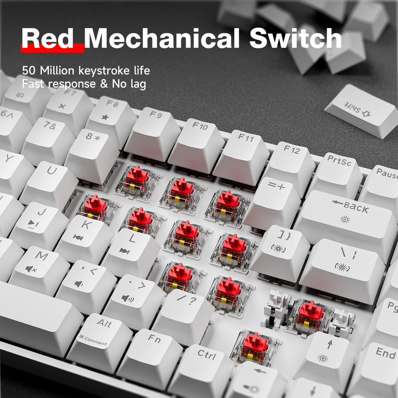KEMOVE K68Se Pretty Mechanical Keyboard for Gaming and Working in the Office Desksetup Pastel Color Wired