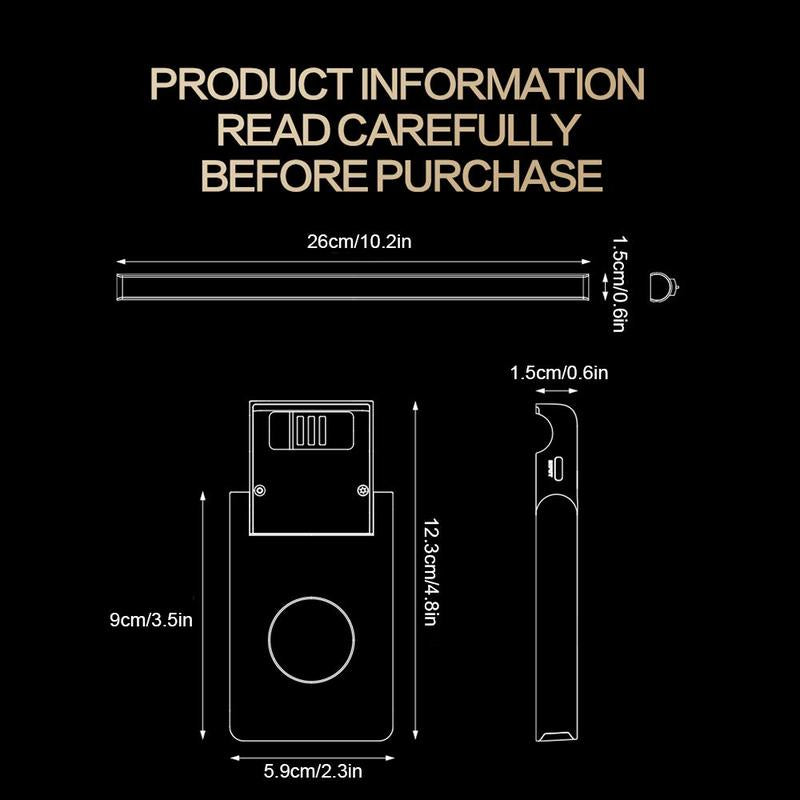 Magnetic Laptop Walkman Lamp, Infrared Sensor Screen Hanging Lamp, Rechargeable Portable Eye Protective Lamp for Laptop Desktop, Lighting