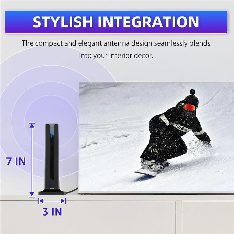 TV Antenna Digital HD Antenna 1080P 4K Indoor Long Range with High-Quality Signal for Home Entertainment