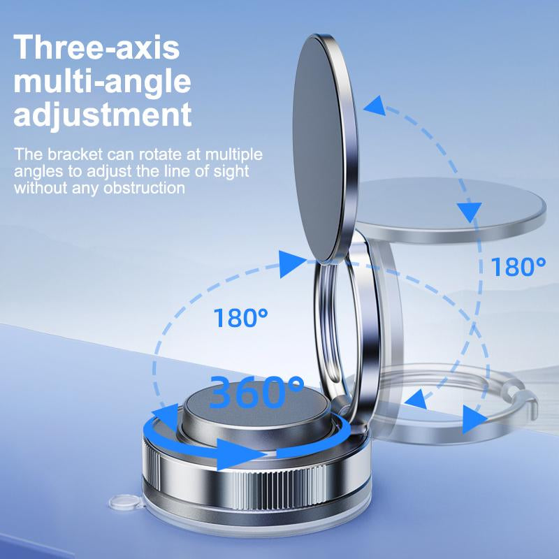 JOYYE 360° Adjustable Vacuum Magnetic Phone Holder, Portable Foldable Phone Holder for Car, Mirror, Smooth Surface Multi-Scene Use