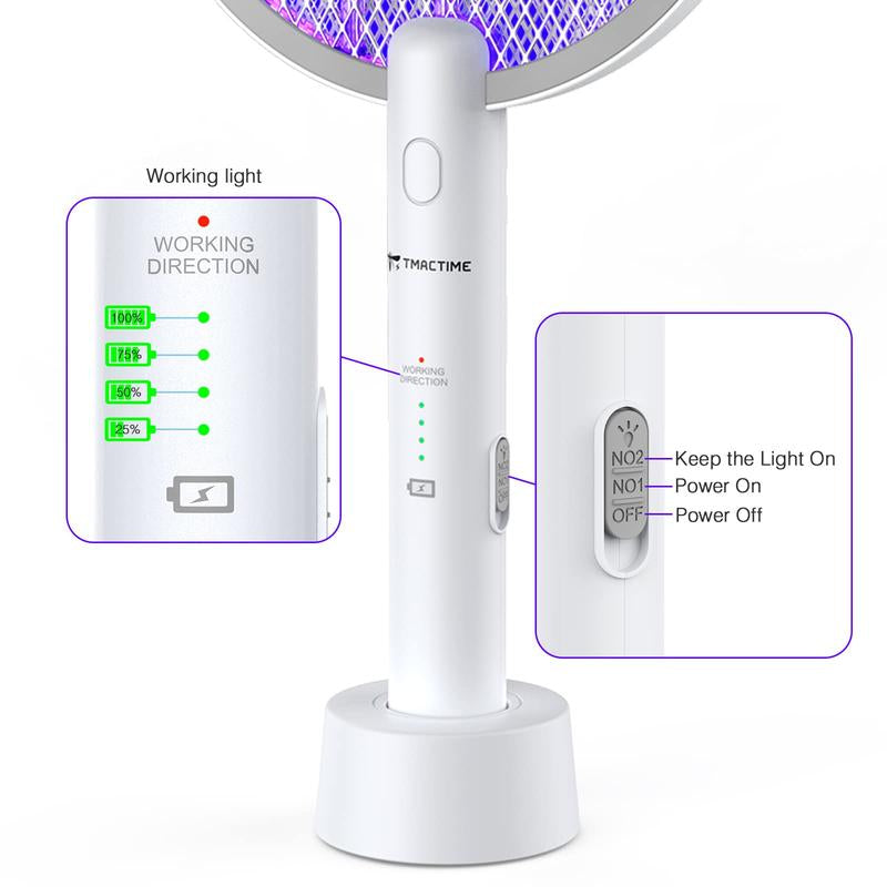 Powerful Indoor and Outdoor Mosquito Killer, Two-In-One Fly Swatter, Rechargeable Mosquito Killer, Safe Household Fly Swatter