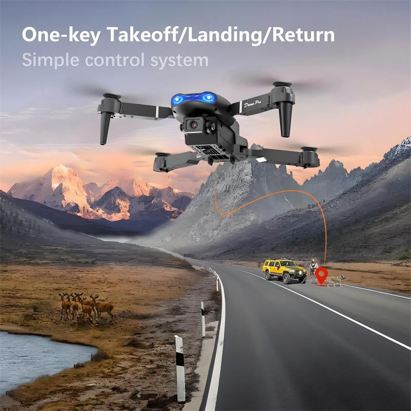 2025 NEW the E88 Dualcamera Drone with Two Batteries Foldable Drone with Camera for Adults/Kids Fly Stably Wifi FPV Black