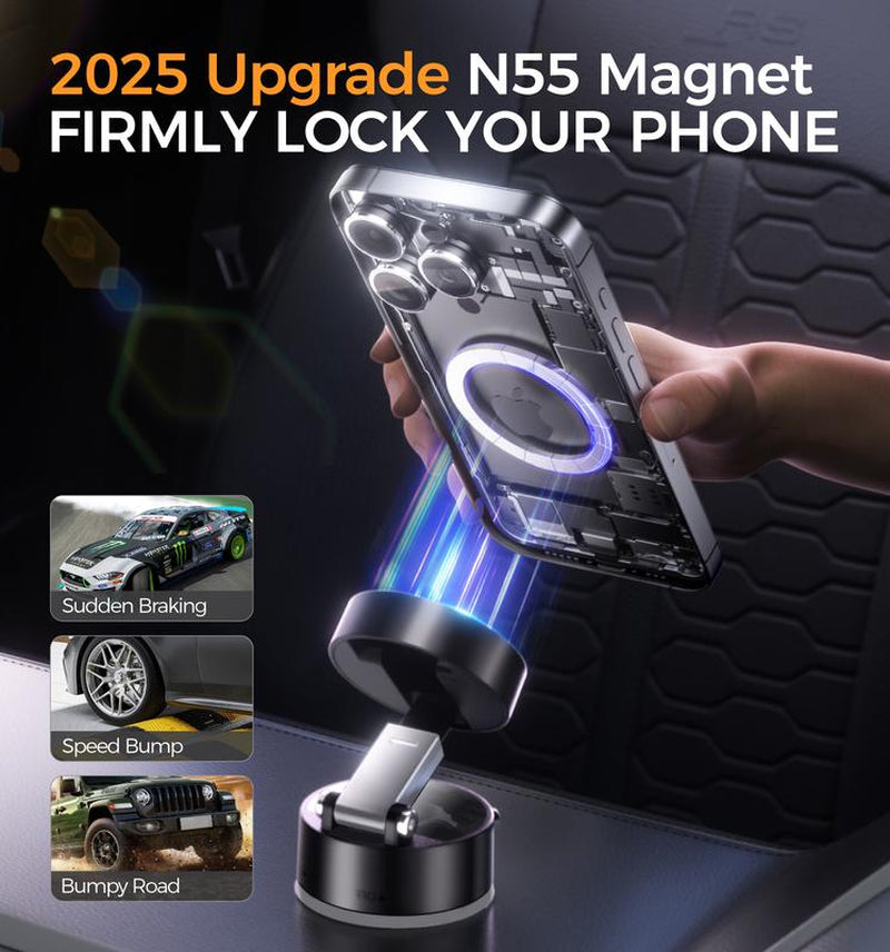 MAGIC JOHN Foldable 360° Magnetic Phone Stand Ultra-Stable, Anti-Slip, Perfect for Hands-Free