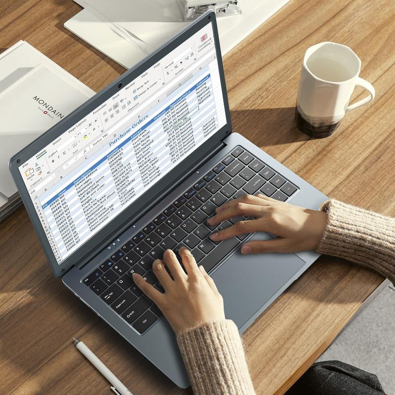 RNRUO 14 Inch Laptop Intel Celeron Processor N3350 6GB RAM 64GB+128GB SSD/64GB+256GB SSD Windows 10 Cpu Fathersdaygift