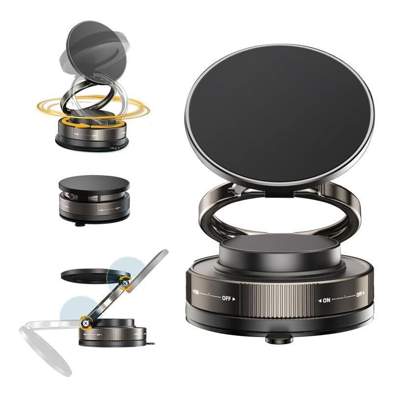 Magnetic Vacuum Phone Stand Holder ,Foldable and Portable Design,Strong Magnet,Suitable for Smooth Surfaces,Multi-Scene Use Compact Folding