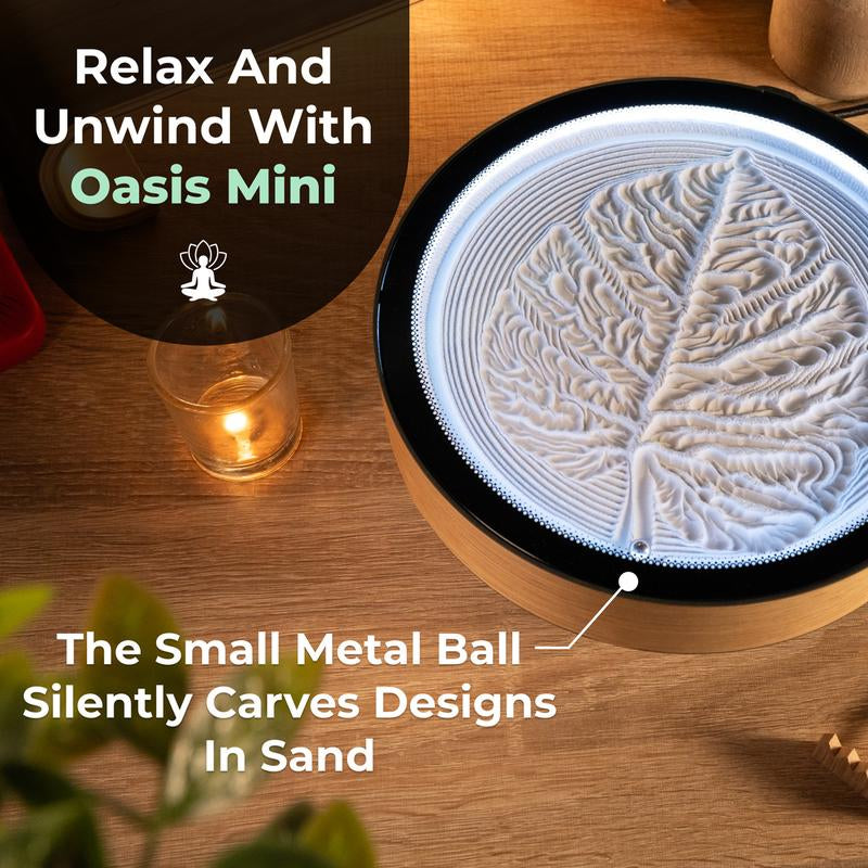 Oasis Mini Kinetic Sand Art Canvas - 100S of Free Patterns - Calming, Captivating Design Decor Carving