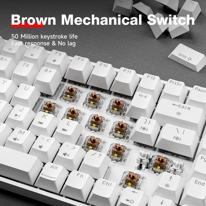 KEMOVE K68Se Pretty Mechanical Keyboard for Gaming and Working in the Office Desksetup Pastel Color Wired