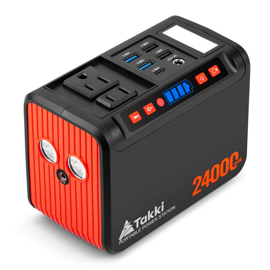 Takki Portable Power Station 88Wh Lithium Battery Solar Generator Power Bank with 120W Peak AC Outlet Battery Backup for Camping, Home Use, Emergency(Without Solar Panel)