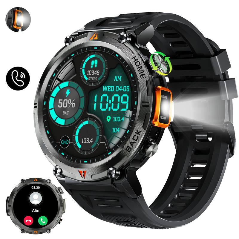 Smartwatch KE3 with 3ATM Waterproof & Muilt-Sport Modes LED Flashlight Wireless Make&Answer Calls Info Reminder 1.45 Inch TFT Wearable Devices with DIY Watch Faces